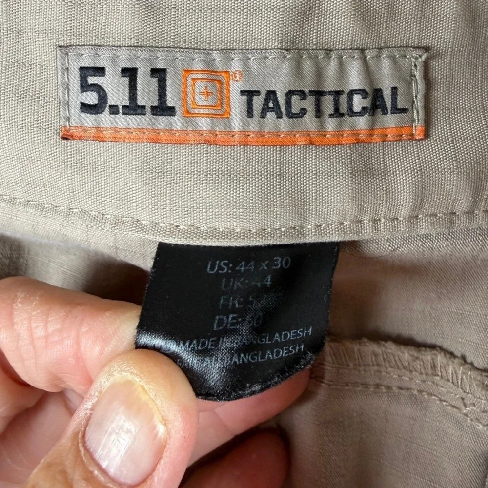 5.11 Tactical Mens 44x30 Khaki Ripstop Cargo Pants Tan Workwear Utility Pockets